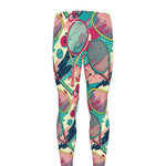 Retro Tennis Pattern Print Men's leggings