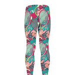 Retro Tennis Pattern Print Men's leggings