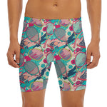 Retro Tennis Pattern Print Men's Long Boxer Briefs