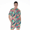 Retro Tennis Pattern Print Men's Romper