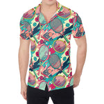 Retro Tennis Pattern Print Men's Shirt