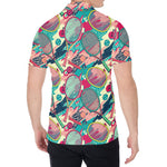 Retro Tennis Pattern Print Men's Shirt