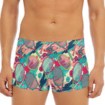 Retro Tennis Pattern Print Men's Short Boxer Briefs