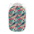 Retro Tennis Pattern Print Mesh Laundry Hamper