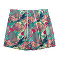 Retro Tennis Pattern Print Mesh Shorts