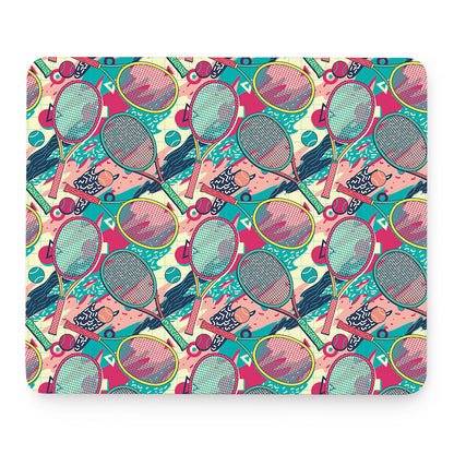 Retro Tennis Pattern Print Mouse Pad