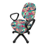 Retro Tennis Pattern Print Office Chair Cover