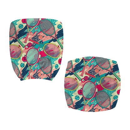 Retro Tennis Pattern Print Office Chair Cover