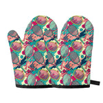 Retro Tennis Pattern Print Oven Mitts