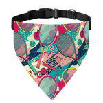 Retro Tennis Pattern Print Over The Collar Dog Bandana