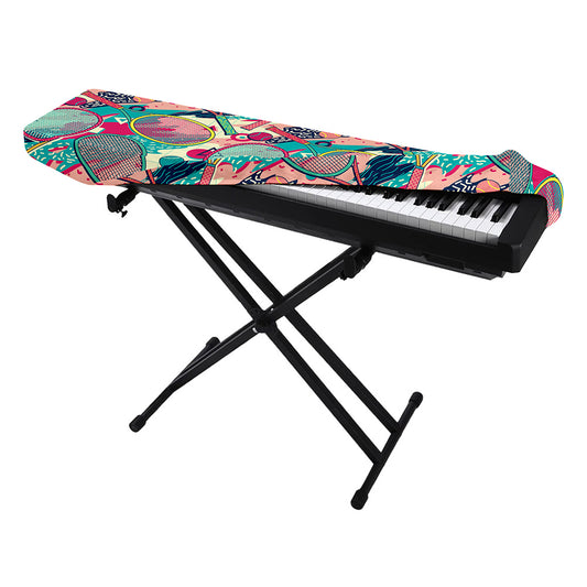 Retro Tennis Pattern Print Piano Keyboard Cover