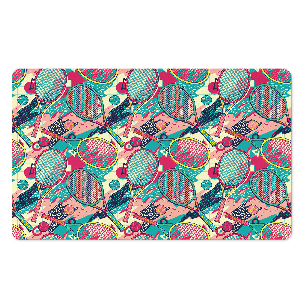 Retro Tennis Pattern Print Polyester Doormat