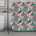 Retro Tennis Pattern Print Polyester Shower Curtain