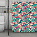 Retro Tennis Pattern Print Polyester Shower Curtain