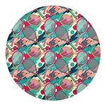 Retro Tennis Pattern Print Round Blanket