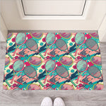 Retro Tennis Pattern Print Rubber Doormat