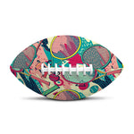 Retro Tennis Pattern Print Rugby Ball