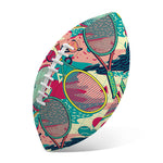 Retro Tennis Pattern Print Rugby Ball
