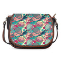 Retro Tennis Pattern Print Saddle Bag