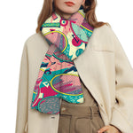 Retro Tennis Pattern Print Scarf
