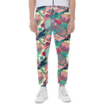 Retro Tennis Pattern Print Scuba Joggers