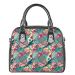 Retro Tennis Pattern Print Shoulder Handbag