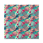 Retro Tennis Pattern Print Silk Bandana