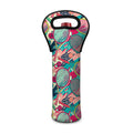 Retro Tennis Pattern Print Single Neoprene Wine Tote