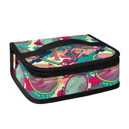 Retro Tennis Pattern Print Small Lunch Bag