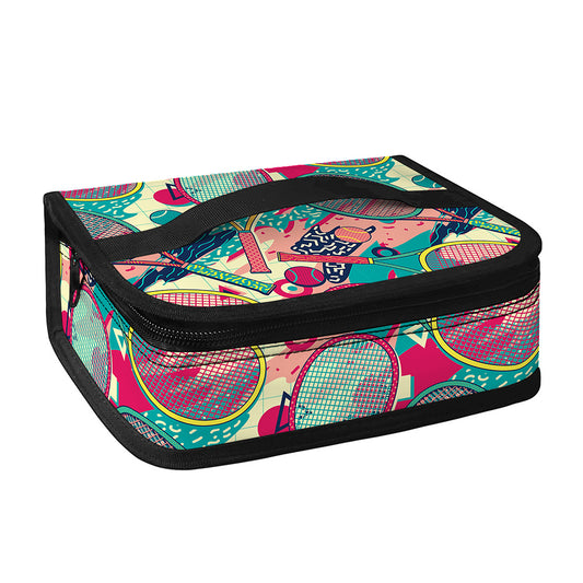 Retro Tennis Pattern Print Small Lunch Bag