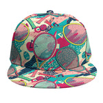 Retro Tennis Pattern Print Snapback Cap