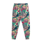 Retro Tennis Pattern Print Sweatpants