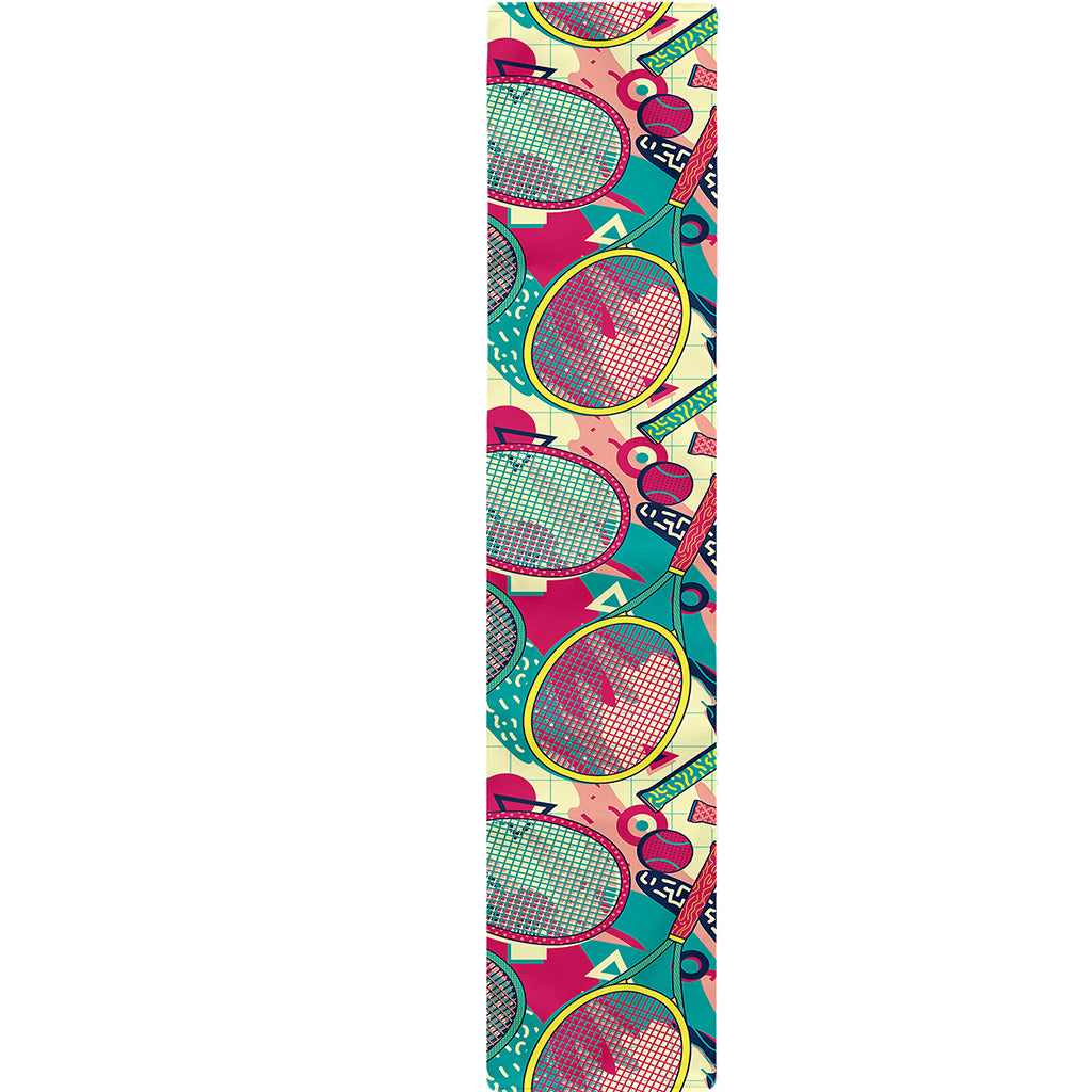 Retro Tennis Pattern Print Table Runner