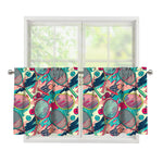 Retro Tennis Pattern Print Tier Curtains