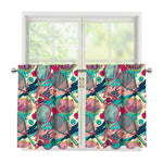 Retro Tennis Pattern Print Tier Curtains