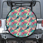 Retro Tennis Pattern Print Tire Cover