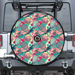 Retro Tennis Pattern Print Tire Cover With Camera Hole