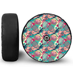 Retro Tennis Pattern Print Tire Cover With Camera Hole