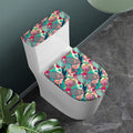 Retro Tennis Pattern Print Toilet Lid And Tank Cover Set