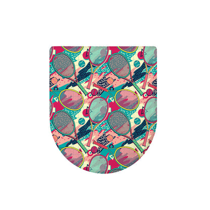 Retro Tennis Pattern Print Toilet Lid Cover