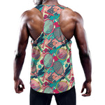 Retro Tennis Pattern Print Training Tank Top