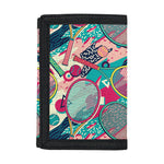 Retro Tennis Pattern Print Trifold Wallet