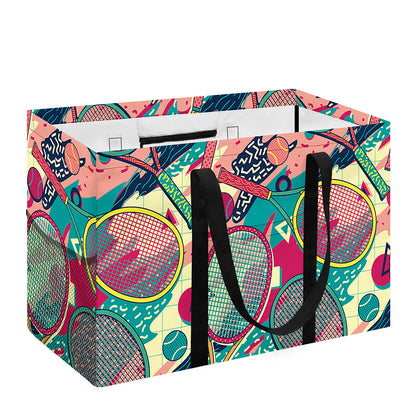 Retro Tennis Pattern Print Utility Tote Bag
