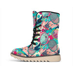 Retro Tennis Pattern Print Winter Boots