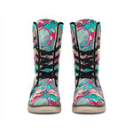 Retro Tennis Pattern Print Winter Boots