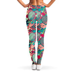 Retro Tennis Pattern Print Women's Leggings