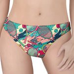 Retro Tennis Pattern Print Women's Thong