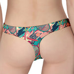 Retro Tennis Pattern Print Women's Thong
