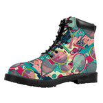 Retro Tennis Pattern Print Work Boots