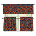 Retro Tribal Navajo Pattern Print 3 Piece Kitchen Curtains